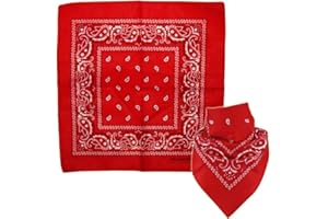 OUTLETISSIMO® BANDANA ROUGE CARRÉE 100% COTON PAISLEY PIRATA FAZZOLET SPORT SOUS CASQUE, outban15, Taille unique