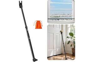 MIGUBIGU Barre de Sécurité Porte, Réglable de 59-123 cm, Barre Securite Fenetre, Barre Anti Effraction Porte, Fenêtres ou Portes Coulissantes pour Appartements, Chambres d'Hôtel et Maisons, Noir