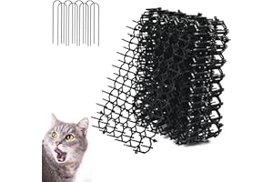 MIKIULY Dornengitter Gegen Katzen,8 Stücke Katzenabwehr Matte 15 * 20cm,Katzenabwehr Garten,Anti Katzen Matte,Katzengitter Garten,Dornengitter Tier-Barriere,Katzenschreck Gitter,Schwarz