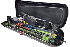 VDP BA-480 Coffre de Toit de Voiture - Volume 480 L - Dimensions 200 x 79 x 37,5 cm (L x l x h) - Pour Ski et Snowboard - Verrouillable