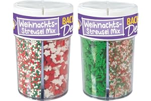 ‎GÜNTHART Günthart 1 Stück BackDecor Streusel Weihnachten Mix, Zuckerstreusel essbare Streusel Tortendeko, 1er Set (120 gr)