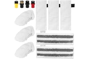 HUUPPHIP 12 Stück Zubehör für Kärcher Dampfreiniger, Mikrofaser-Tuchset Kompatibel für Kärcher Dampfreiniger Easyfix SC1 SC2 SC4 SC5, Dampfreiniger Zubehör für Kärcher