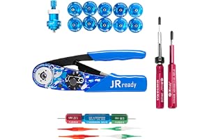 JRready ST2177 Crimper NEW-AS2 11 st lägesställare och 6 st G125 G125 G125 Gauge Borttagningsverktyg Kit för miniatyriserade och subminiatyriserade kontakter
