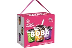‎O'S BUBBLE O's Bubble Instant Boba Tee Party Set 360g | Bubble Tea Kit | 3 Geschmacksrichtungen - Taro, Matcha, brauner Zucker