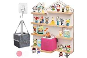 GIEANOO House Tonie Shelf, for Toniebox 2/1 Starter Tonie Shelf Wall Mounted for All Your Tonie Accessories Magnetic Wooden Floating Shelves Compatible with Tonie Box Player Tonie Figures Storage(White)