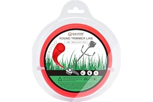 Savior Universal Strimmer Wire 2.0mm x 30m String Trimmer Line 2mm Strimmer Line Round Nylon Grass Strimmer Cord for Park Garden Field Lawn, 2mm (0.08") x 30m Round