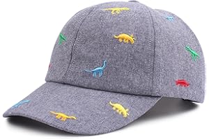 XIAOHAWANG Sommer Baseball Cap für Jungen Mädchen Verstellbar Sport Kappe Kinder Mit Dinosaurier-Stickerei Schirmmütze Kinder UV Schutz 2-6Jahren