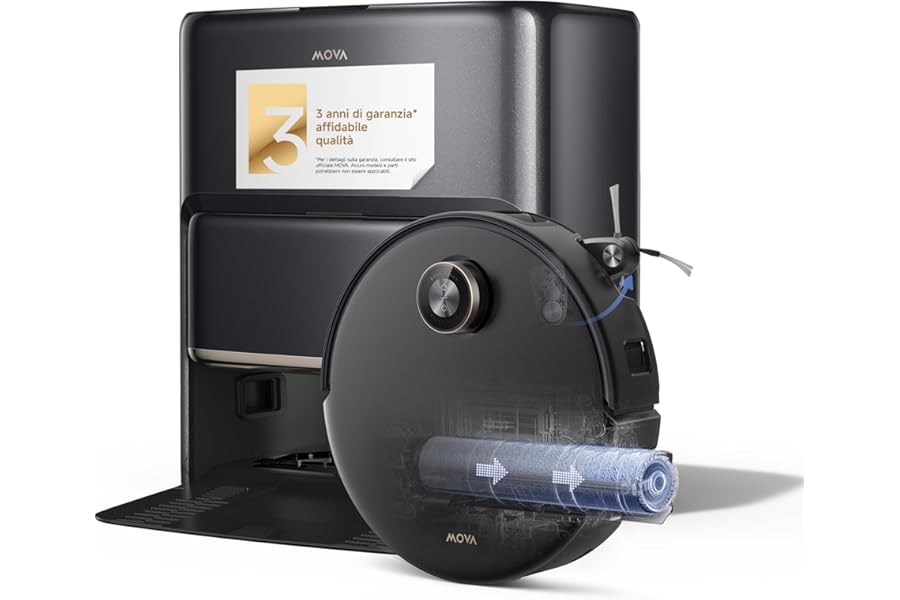 Mova Z60 Ultra Roller Complete Robot Vacuum Cleaner, 28000Pa, HydroForce Wash, AutoShield Technology, LiftPro Frame, StepMaster 2.0 System, DuoSolution Wash