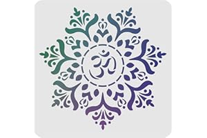 FINGERINSPIRE 30x30cm Large Flower Painting Template White Mandala Flower Stencil Template Reusable Plastic Stencil for Floor Wall Tile Stencils Painting