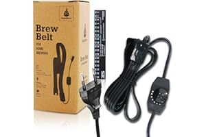 Hopsbrew Cintura riscaldante Regolabile in Temperatura per Birra Fatta in casa + Adesivo sul termometro