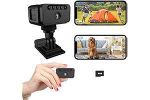 Bextgoo Mini Camara Espia 4K, 3 Modos: WiFi/Hotspot/Sin WiFi, Camara Vigilancia Sin Internet con Tarjeta Memoria de 64GB, Visión Nocturna, Camaras de Vigilancia Sin Cables para Interior y Exterior