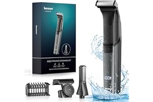 Kensen Tondeuse Corps Homme Tondeuse Intime Homme Autonomie de 100 mins Rasoir Electriques Corps Type-C Rasoir Intime Étanche Wet & Dry avec Peigne Limite pour Membres& Tronc& Sous La Ceinture