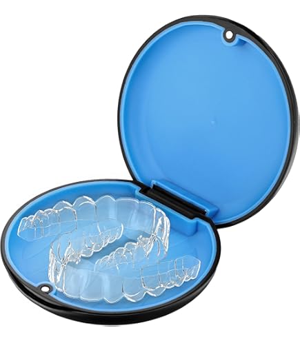LFBEST 2PCS Black Retainer Case, Portable Denture Holder Case