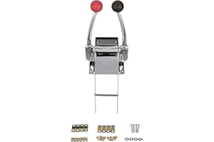 Seachoice Twin Lever Control, Chrome-Plated Brass, Red and Black Knobs, 8-5/16 In. Tall