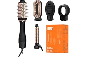 TICONN Air Styler 5-in-1 Hair Styler Hair Multifunctional Hair Styler, Warm Air Brush, Hair Dryer Curling Iron, Straightening Brush, Give Hair Volume, Straighten, Curl and Blow Dry Hair