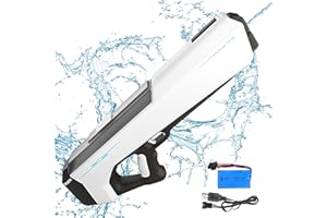 BQSHX The Most Powerful Automatic Electric Water Guns for Adults/Kids, Newest Electric Water Gun Toy, Lithium Battery powered, Auto Water Sucking, Automatic Water Gun for Boys and Girls (White)