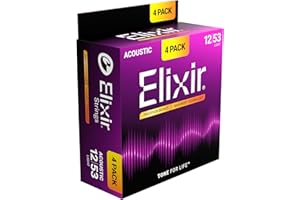 Elixir® Strings Phosphor Bronze Acoustic Guitar Strings with NANOWEB® Technology, Light (.012-.053) - Amazon Exclusive 4 Pack
