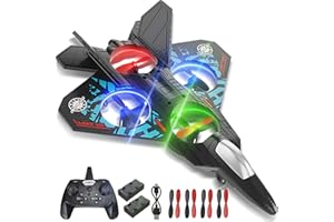 FTJKGH RC Flugzeug RFT L0712, 6CH 2,4GHz Ferngesteuertes Flugzeug mit 6 Axis Gyro System, EIN-Knopf-Steuerung, Stunt-Rolle und Licht, USB Aufladung für Kinder und Anfänger