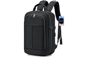 BAGROUPS Rucksack 40x30x15 British Airways Air France Handgepäck Business Reiserucksack für Herren Damenr mit USB-Anschluss 15,6 Zoll Laptop Rucksack für Geschäfts Reisen, Schwarz