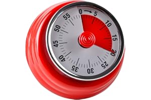 Jayron Recordatorio del Temporizador de Cocina Administre Temporizadores Mecánico Giratorio de 360 Grados Reloj de Alarma de Cuenta Regresiva para Hornear Refrigerador Magnético Cocinar,Aprender