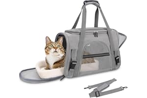 PETNICE Pet Carrier Bag, Airline Approved Pet Carrier Dog Carriers,Portable Cat Carrier Handbag Breathable Travel Bag, Foldable Dog Travel Bag for Kittens or Puppies Under 6KG