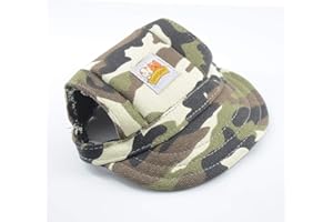 leconpet Baseball Caps hats with Neck Strap Adjustable comfortable Ear Holes for small Medium and Large Dogs in Outdoor Sun Protection (M, Camouflage)
