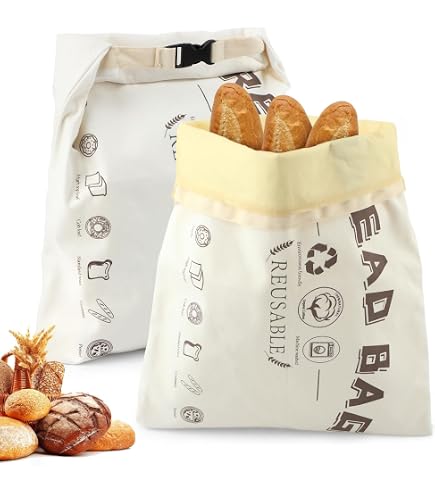 YSSPPOY Confezione Da 2 Sacchetti Per Pane In Cera D'Api, Riutilizzabili, In Cotone, Per Lievito Naturale, Mantengono Il Pane Fresco Più A Lungo