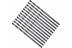 CoCud Drill Bit, 2mm Cutting Diameter, 4241 HSS Nitriding Black 118° Cutting Angle Versatile Bits - (Applications: for Drilling Plastic Wood Soft Metal), 12-Pieces