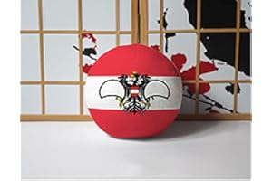 JUNZIWING Polandball Countryball Peluche Bambola, Cosplay Ucraina Spagna Portogallo Polonia Palla Peluche Ciondolo Mini Cuscino, Regali di Natale per Anime Fan Austria