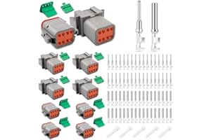 ‎JRREADY JRready 4 Sätze Deutsch Stecker Set 8 Polig Versiegelt IP68 Wasserdichter DT-Stecker-Set Grau mit Deutsch Terminal kit Wire Gauge 14-18 AWG Size 16 für Auto, Motorräder, LKW, Boots