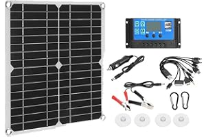 Ouitble Kit de Panneau Solaire: Kit de Panneau Solaire 200W Contrôleur de Chargeur de Batterie 12V 100A pour Bateau de Caravane de Camping-Car