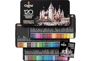 ‎CASTLE ART SUPPLIES Castle Art Supplies 120 Buntstifte Set | Hochwertige Farbminen mit weichem Kern für Profi-, erfahrene und Farbkünstler | Geschützt und sortiert in einer Präsentationsbox aus Blech