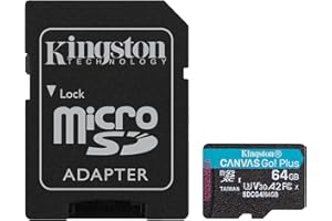 Kingston Canvas Go Plus karta pamięci microSDXC Gen4 200 MB/s A2 U3 V30 64 GB karta + adapter-SDCG4/64GB