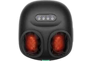 Medcursor Masseur Pieds Avec Chaleur, Appareil De Massage Des Pieds À Pétrissage Profond et Compression d’Air, Massage Shiatsu Des Pieds pour La Maison ou Le Bureau, Cadeau Femmes et Hommes