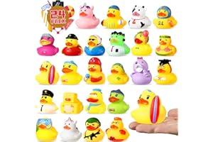 Mikulala 24PCS Rubber Ducks Bath Toys Novelty Ducks Colorful Bath Ducks for Baby Shower Decorations Birthday Party Bag Fillers for Kids Classroom Rewards