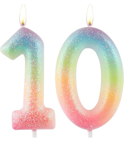 Candela Numero 4 Verde Glossy Per Torte – Altezza 10,5cm Con Piedino, Candelina Compleanno