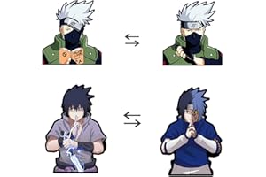 Naruto Sticker 3D, WKxinxuan Naruto Sticker Auto, 2pcs Anime Naruto Kakashi und Sasuke 3D Adesivi, Decorare Stanze, Finestrini Auto, Frigoriferi (Dinamico)