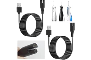 POSYLANE 2 Pcs Water Flosser Charger, Universal Replacement USB Charger Cable 39 Inches, Compatible with WP450EC WP462EC GS8-1 etc, Effortlessly Keep Your Teeth Clean(Black)
