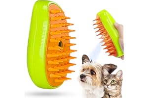 Atuoxing Brosse Chat Vapeur, 3-en-1 Steamy Brush Cat, Brosse à Vapeur Pour Chat, Brosses de Toilettage Multifonctionnelle pour Chats (verde)