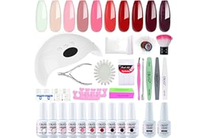EUMENGMAN Elite99 Smalto Semipermanente per unghie Kit di Partenza in 10 coloris Gel 48 W LED Lampada UV Nail Dryer Soak Off Topcoat Basecoat Nail Art Tool Set di Adesivi per Manicure 8ML