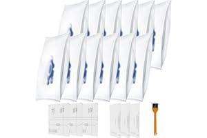 FISHONEY 12 Pack 3D Airclean GN Bags Compatible with Miele Vacuum Cleaner Classic C1, Complete C1, Complete C2, Complete C3, S227, S240, S270, S400, S2, S5, S8 Series, Replaces Part # 10123220