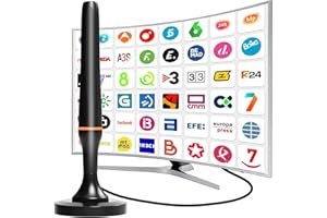 DTB TECH Antena de TV, Antena de TV Digital de Alta definición para Interiores, Antena de TV Mejorada 2025, admite Canales 4K, Puede Recibir señales DVB-T2 DVB-T (Color Naranja)