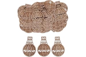F Fityle 100 Pezzi in Legno Abbellimento cavità Ritaglio Legno Mongolfiera Forme per La Fabbricazione di Carta Scrapbooking DIY Arti
