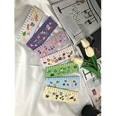 Casalinghi Karışık Renkli Kitap Ayracı Seti - Desenli, &Ccedil;ift Taraflı, Cetvel &Ouml;zellikli Okul, Kurs, Doğum G&uuml;n&uuml; ve Karne Hediyel