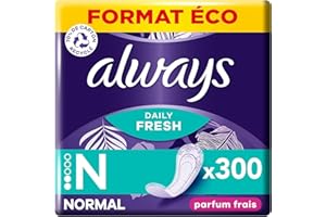 Always Daily Fresh Protège-Slips Normal 10x30 Unités, Avec un parfum frais, Pour ne sentir rien d’autre que fraîcheur et protection