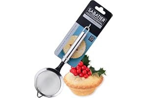 Sabatier Professional Stainless Steel Mini Sieve - by Taylors Eye Witness. Small fine mesh Strainer/Drainer. Dishwasher Safe. Ideal for Sifting Flour, Dusting Sugar, Straining Tea. 25 Year Guarantee.
