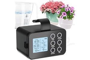 Tipkook Automatic Plant Waterer Indoor, Self Watering System, Indoor Drip Irrigation kit Programmable Timer with Smart Humidity Detection Function (Black)