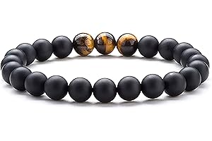 SIMPLÍ BASIC Natural Healing Crystal Gemstone Bracelet 8mm Beads, Womens & Mens, Beaded Bracelet Jewellery, Valentines,Birthday,Christmas Gift for Her and Him