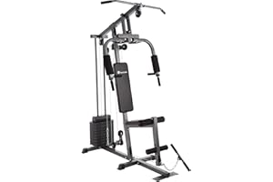 ‎TECTAKE tectake® Kraftstation für Zuhause, Fitnessstation, Multipresse für Home Gym, Butterflymodul, Latzugstange, Beinstrecker, verstellbar, Fitnessgerät für Homegym, Fitness Geräte
