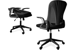 Tervo Model S | Folding Office Chair for Small Spaces | Gaming Chair for Adults & Kids | Ergonomic Mesh Computer Chair for Bedroom | Desk Chair for Home Work | (Triple Black)
